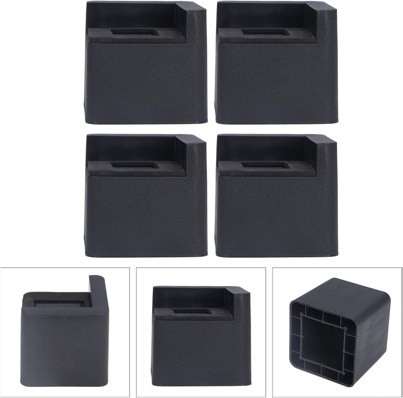 Plastic Bed Risers with Corner Fixed Casters 2200 Lb Load Bearing Height Increasing Furniture for Extra Under-Bed Storage Stability Fits Most Home Use - Image 2