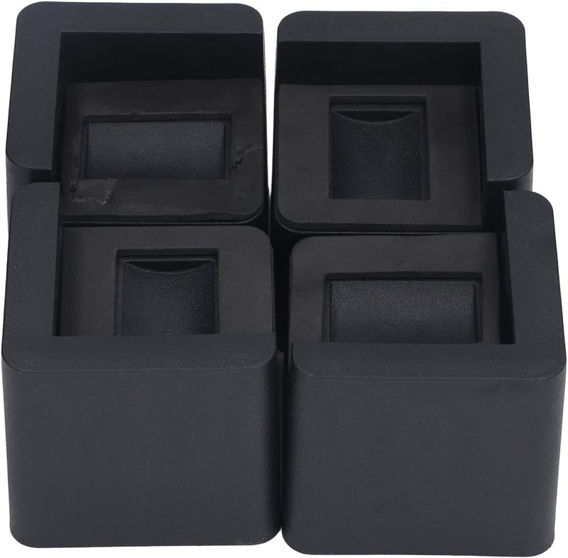 Plastic Bed Risers with Corner Fixed Casters 2200 Lb Load Bearing Height Increasing Furniture for Extra Under-Bed Storage Stability Fits Most Home Use - Image 4