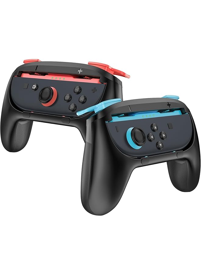 Procases 2 Pack Joy Con Controller Hand Grips For Nintendo Switch 2 2025 Released Wear Resistant Comfort Handles Holder For Joycon Blueorange - Image 1