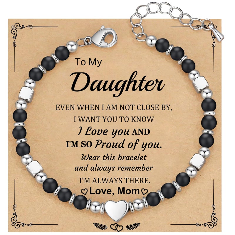 HiStock To My Daughter Bracelet Mothers Day Gifts for Daughter Gift from Mom Dad Birthday Jewelry Easter Gifts - Image 1