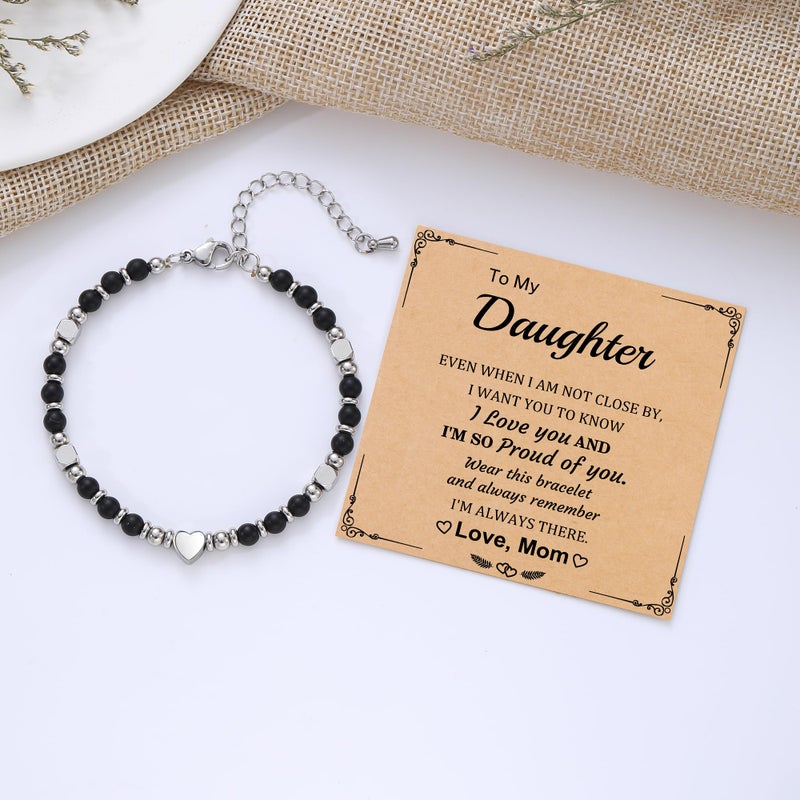 HiStock To My Daughter Bracelet Mothers Day Gifts for Daughter Gift from Mom Dad Birthday Jewelry Easter Gifts - Image 3