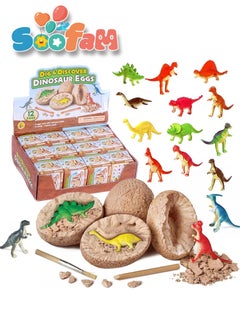 Soofam 12-Piece Dinosaur Dragon Eggs Set,Dinosaur Eggs Toys, Dino Eggs  Kits Crack Novelty Toy Mini Dino Egg for Boys Girls  Toys Party Favor (Multi-Color)  - Image 1