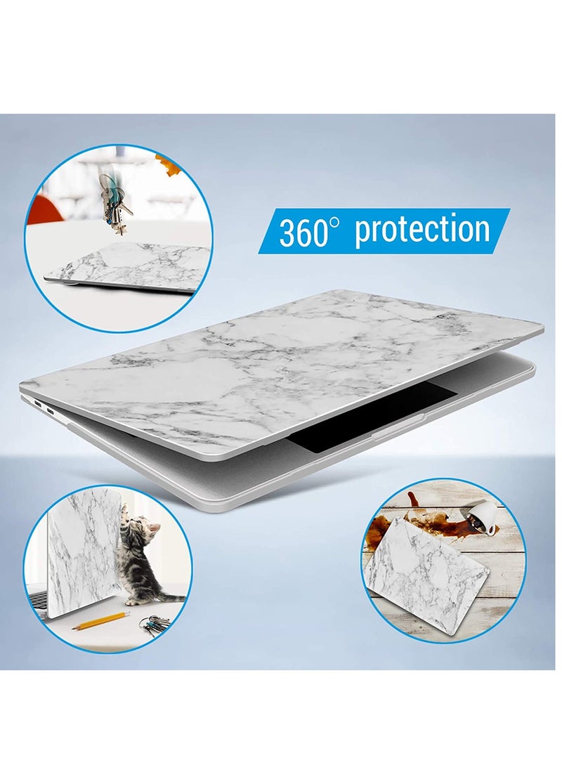 iBenzer Compatible with 2023 2022 M2 MacBook Pro 13 Inch Case 2021 2020 M1 A2238 A2289 A2251 A2159 A1989 A1706 A1708, Hard Shell Case & Keyboard Cover for Mac Pro 13 Touch Bar, White Marble,T13WHMB+1  - Image 4