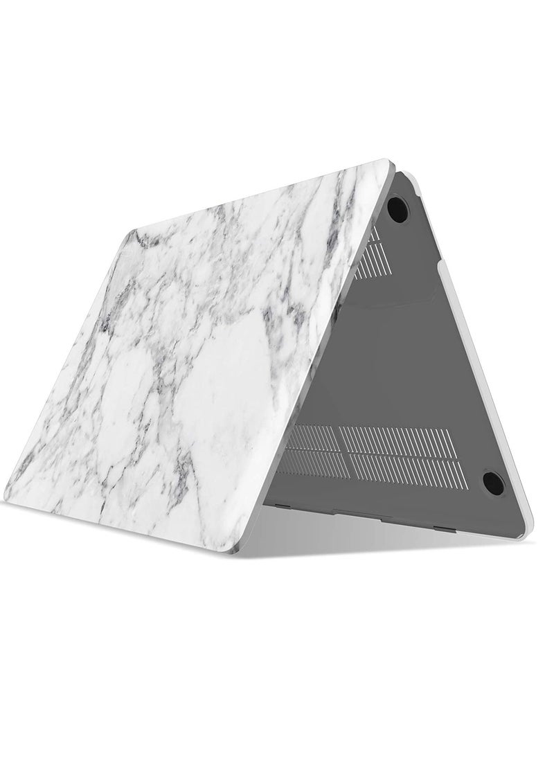 iBenzer Compatible with 2023 2022 M2 MacBook Pro 13 Inch Case 2021 2020 M1 A2238 A2289 A2251 A2159 A1989 A1706 A1708, Hard Shell Case & Keyboard Cover for Mac Pro 13 Touch Bar, White Marble,T13WHMB+1  - Image 2