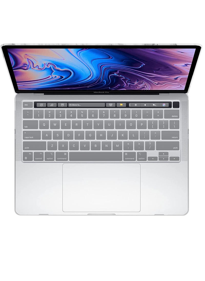 آي بينزر - متوافق مع 2023 2022 M2 MacBook Pro 13 Inch Case 2021 2020 M1 A2238 A2289 A2251 A2159 A1989 A1706 A1708 ، غلاف صلب وغطاء لوحة مفاتيح لجهاز Mac Pro 13 Touch Bar ، رخام أبيض ، T13WHMB + 1 - Image 1