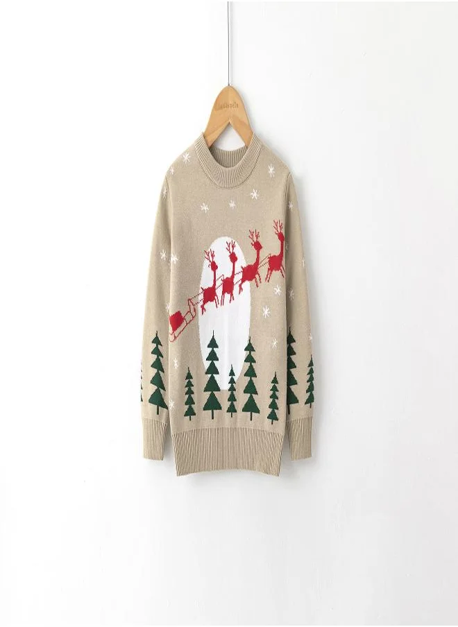 بيبي كلو Beige Santa Sleigh Christmas Sweater