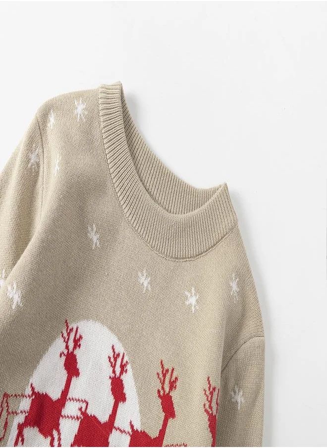 بيبي كلو Beige Santa Sleigh Christmas Sweater
