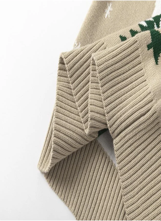 بيبي كلو Beige Santa Sleigh Christmas Sweater