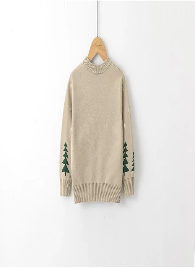 بيبي كلو Beige Santa Sleigh Christmas Sweater