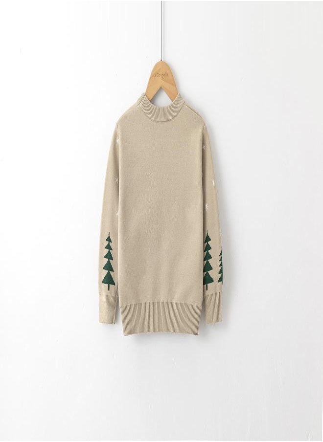 babyqlo Beige Santa Sleigh Christmas Sweater  - Image 2