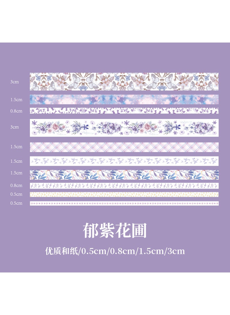 Generic Mr. Paper  Japanese Tape Set, Floral Washi Tapes, 10-Pack Yuzi flower garden 