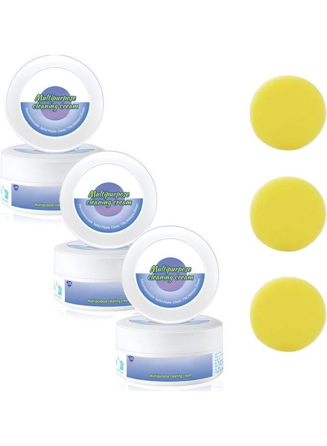 Generic Multi Functional Cleaning and Stain Removal Cream, 2023 New White Shoe Cleaning Cream with Sponge, White Shoe Cleaner Decontaminate Solid Paste, No Wash, Multipurpose Cleaning Gleaning Cream (3pc) - Image 1