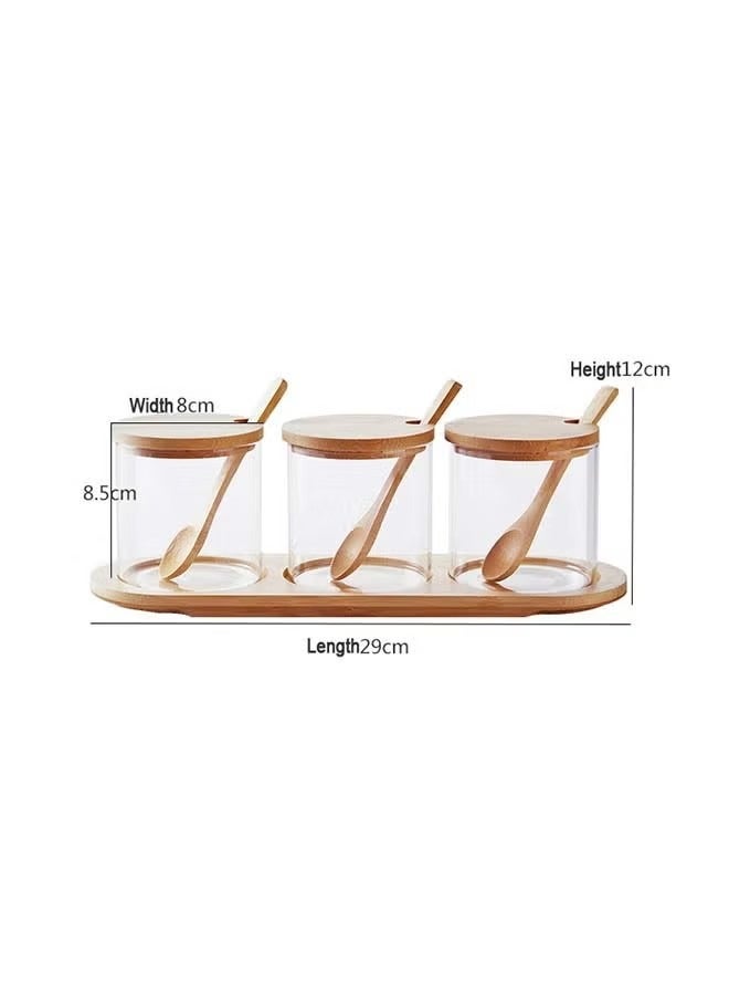 Beauenty 3 Pieces Seasoning Jar Storage Box Transparent 29X8X12cm - Image 2