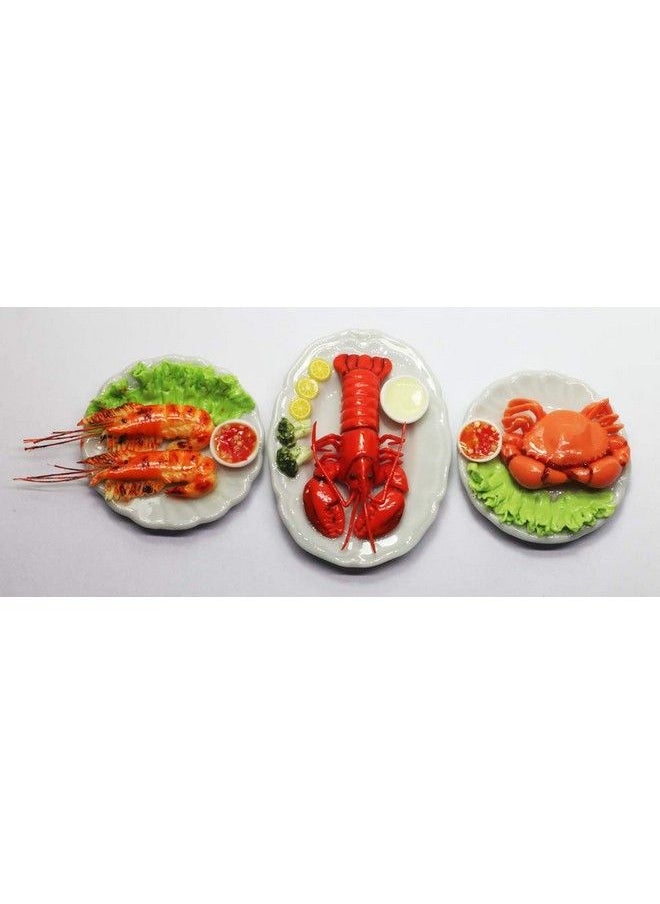 ThaiHonest 3 Assorted Dollhouse Miniature Mix Seafood With Lobster Tiny Food Dollhouse Accessories For Collectibles  - Image 4