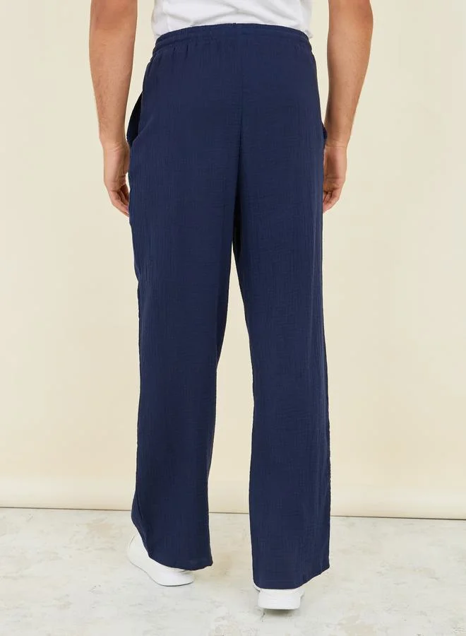 ستايلي بنطلون بنقوش بجيوب جانبية