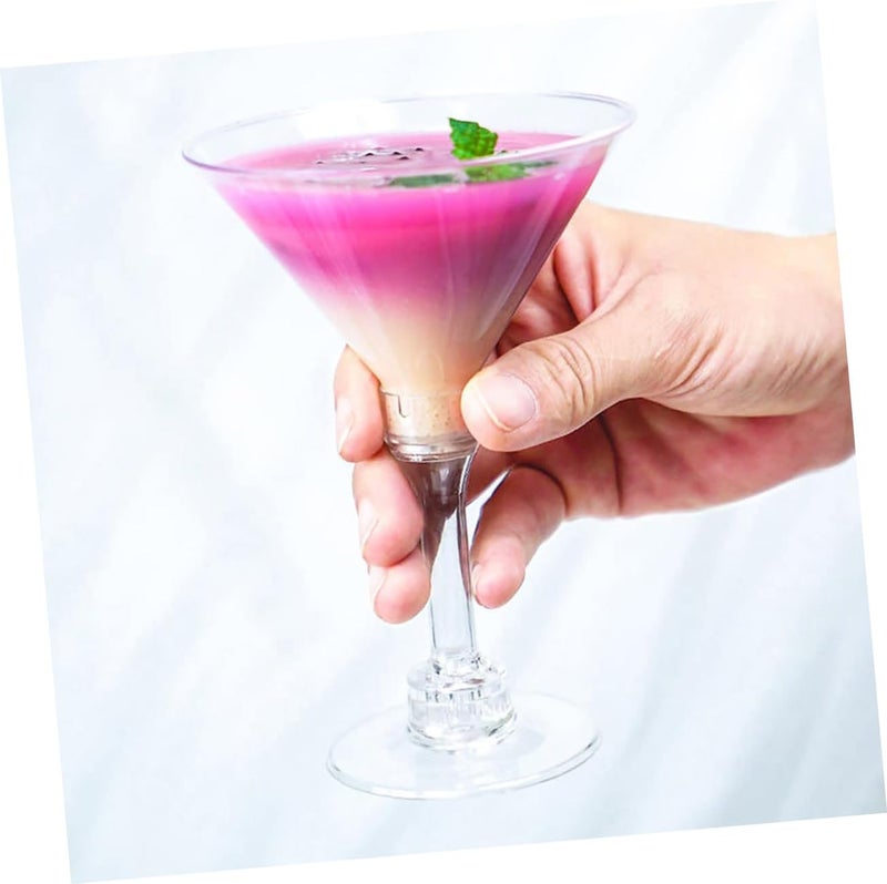 Healeved 12pcs Red Wine Glasses Margarita Glasses Ribbed Rim Party Supplies Disposable Liquor Cups Goblets for Home Hotel Banquet Bar Wedding - Image 3