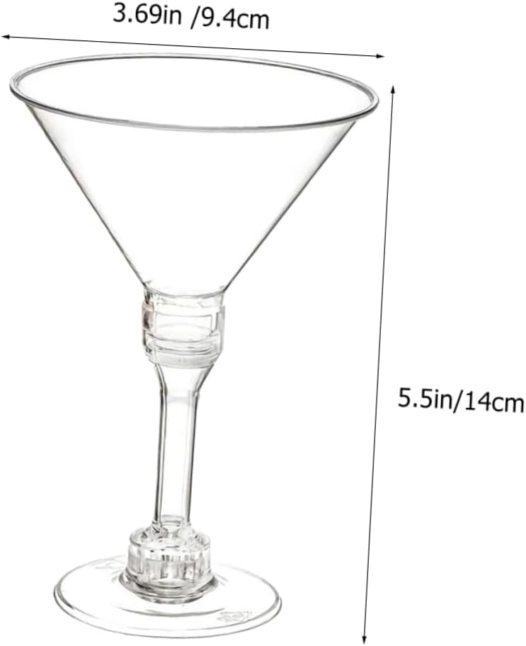 Healeved 12pcs Red Wine Glasses Margarita Glasses Ribbed Rim Party Supplies Disposable Liquor Cups Goblets for Home Hotel Banquet Bar Wedding - Image 2