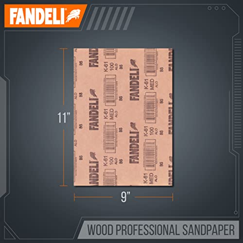 Fandeli | Wood Sanding Paper | Coarse Grit | 25 Sheets of 9'' x 11'' | Perfect for Sanding Wood | Hand Sanding | Orbital Sanders - Image 3