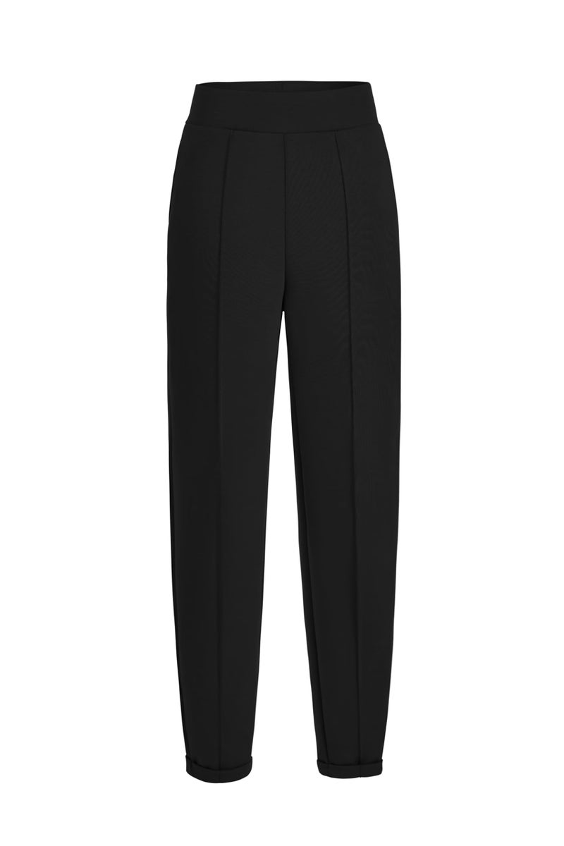 AFITNE Womenâ€™s Dress Pants High Elastic Waisted Stretchy Pull On Business Casual Pants Soft Comfy Work Office Slacks Cute Trendy Trousers with Pockets Black 28" L - Image 1