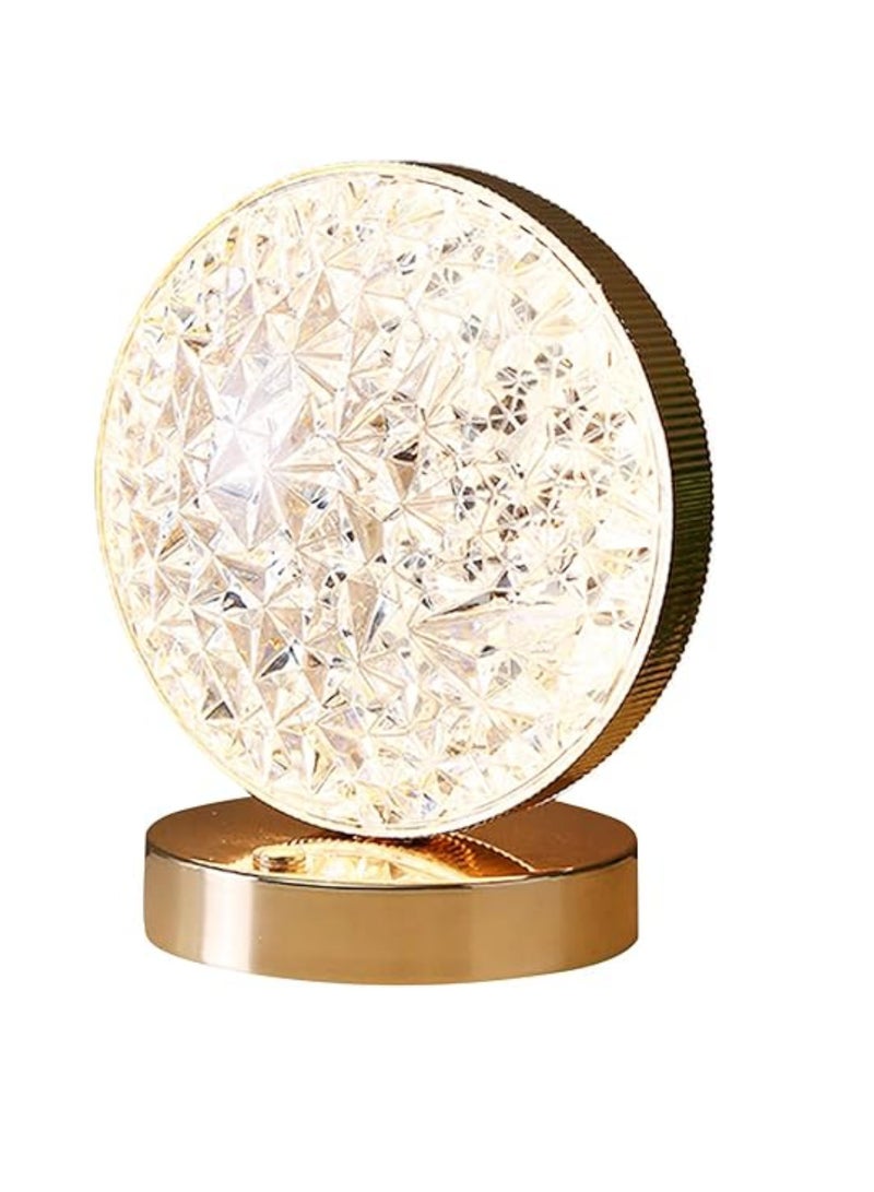 DIGI CORE Ramadan Lamp, Touch Control, 3 Colors, Rechargeable Table Lamp with Metal Base, Decorative Small Acrylic Night Light, Crystal Table Lamp for Ramadan Decorative Lighting