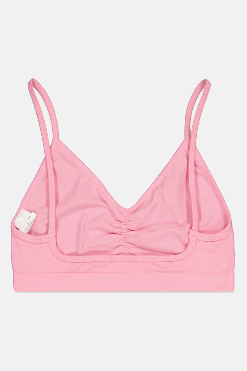 Bershka Women Non-Padded Solid Seamless Bralette, Pink  - Image 2