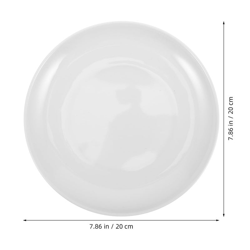 White Melamine Dinner Plates 8 Inch Round Reusable Plastic Dinnerware For Home Restaurant Picnic - Image 3