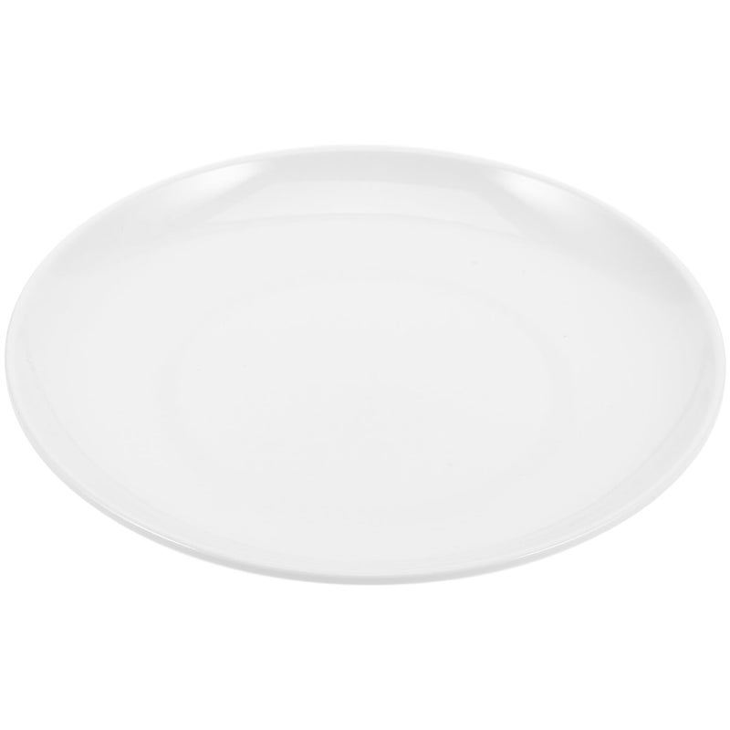 White Melamine Dinner Plates 8 Inch Round Reusable Plastic Dinnerware For Home Restaurant Picnic - Image 2