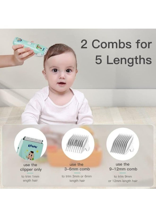 ENSSU Quiet baby Hair Clippers, Safety kids Hair Trimmers,Silent Chargeable Cordless Professional Hair Clipper for Baby kids Children infant - Image 4