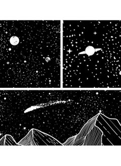 SYOSI Mountain Moon Tapestry Wall Hanging, Black and White Nature Starry Night Sky Stars Tapestry with Meteor and Galaxy Bedroom Home Wall Decor Printed Tapestry (50 Inch x 60 Inch)  - Image 2