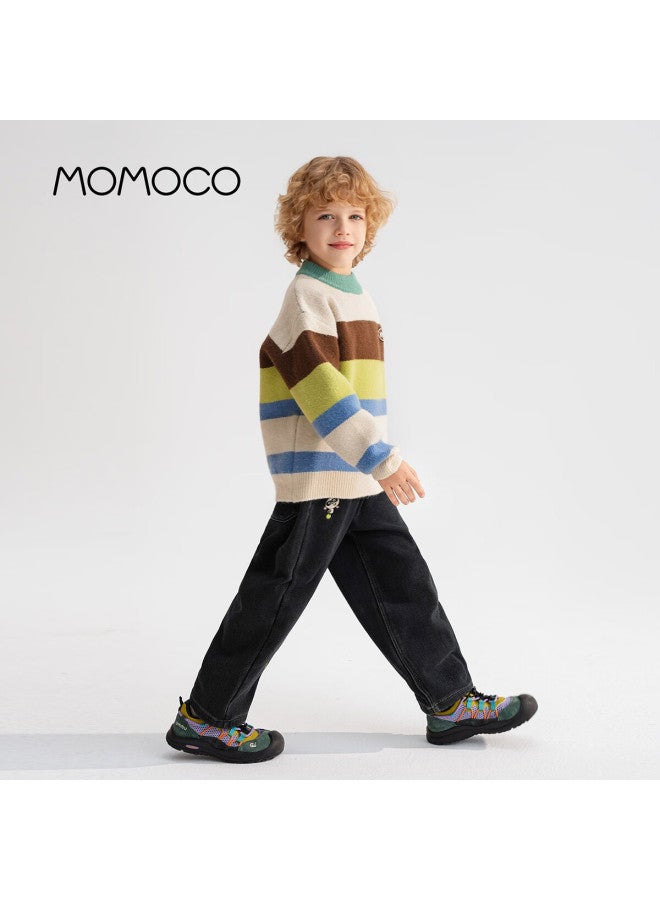 Momoco Boys' Pants Autumn Winter Trendy Denim Jeans Navy Blue 110 - Image 5