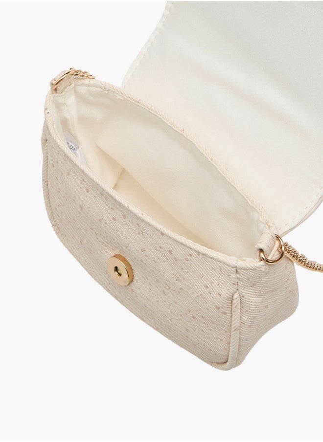Flora Bella By Shoexpress - Girls Bow Accent Crossbody Bag with Chain Strap and Flap Closure - Image 1