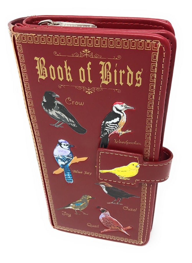 Shag Wear - Book Of Birds Large Wallet For Women 7 Red - Image 1