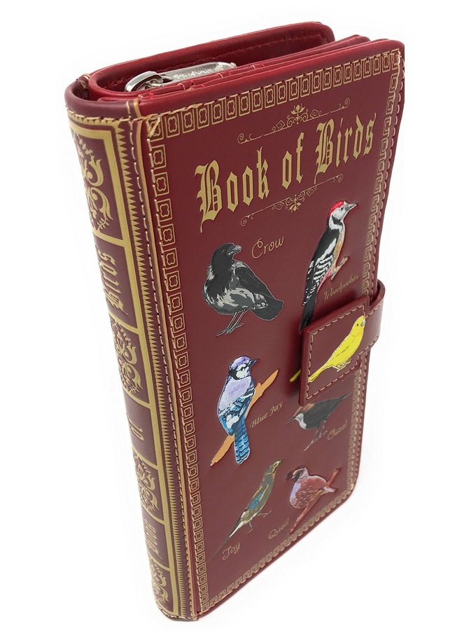 Shag Wear - Book Of Birds Large Wallet For Women 7 Red - Image 1