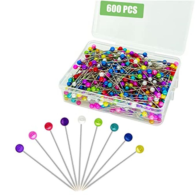 Sunenlyst 600PCS Sewing Pins Straight Pin for Fabric, Pearlized Ball Head Quilting Pins Long 1.5inch, Multicolor Corsage Stick Pin for Dressmaker, Jewelry DIY Decoration, Craft and Sewing Project - Image 1