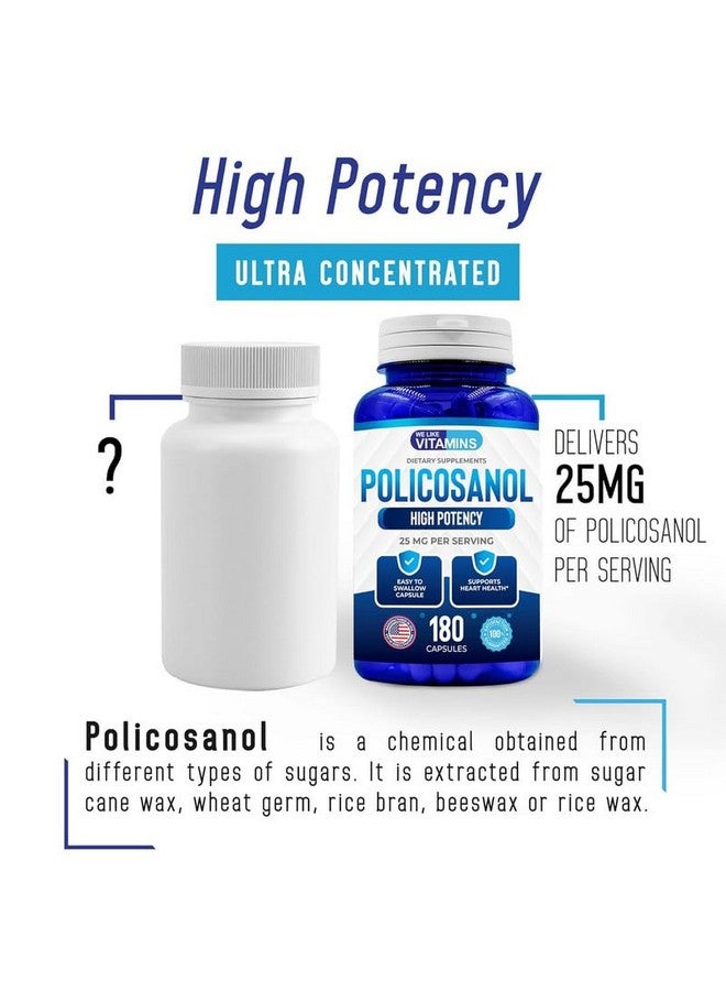 We Like Vitamins Policosanol 25mg - 180 Capsules - Policosanol Supplement Made from Natural Sugar Cane - Non-GMO and Gluten-Free - Image 5