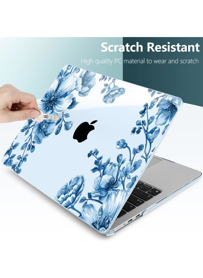 TWOLSKOO حافظة متوافقة مع MacBook Air 13.6 بوصة M4/M3/M2 طراز 2025 2024 2022 A3240 A3113 A2681، غلاف بلاستيكي صلب، غطاء لوحة مفاتيح، محول Type C، واقي شاشة، مزخرف بالزهور - Image 5
