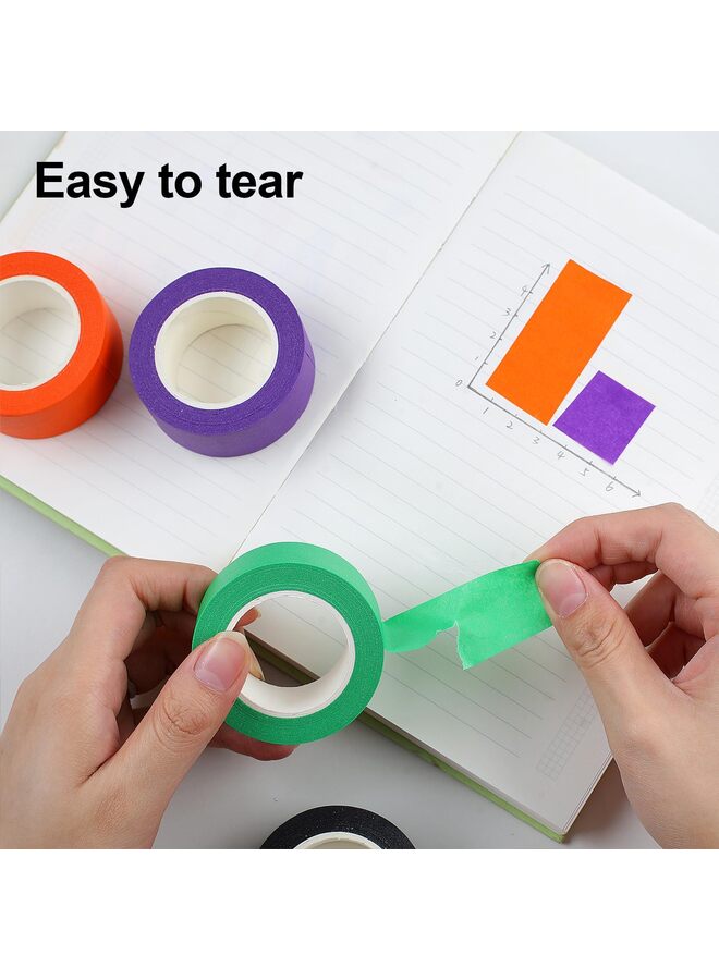 12PCS Colored Masking Tape, Kids Art Supplies, DIY Craft Tape, Colored Tape Rolls Colored Painters Tape 20cm x 13m - Image 2