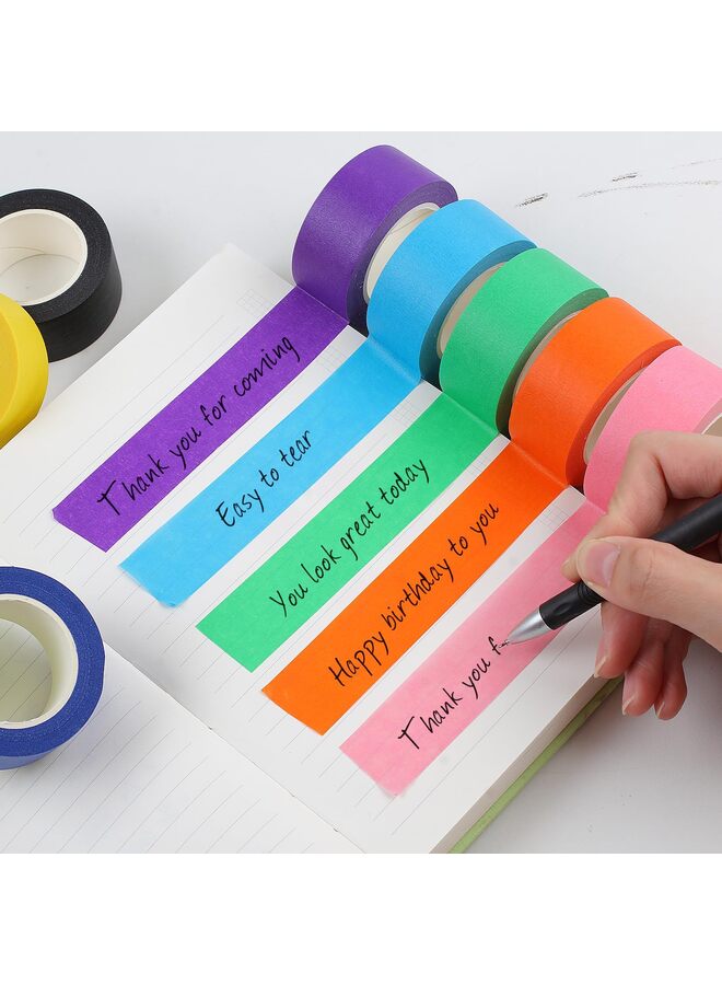 12PCS Colored Masking Tape, Kids Art Supplies, DIY Craft Tape, Colored Tape Rolls Colored Painters Tape 20cm x 13m - Image 3