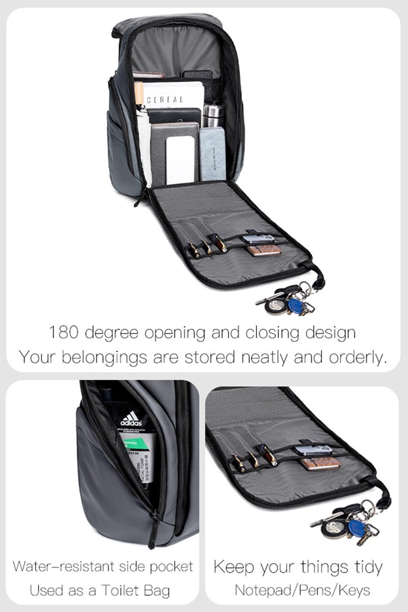 أركتيك هانتر حقيبة كمبيوتر محمول للسفر والعمل، مقاومة للماء ومتينة للمكتب والمدرسة للرجال، باللون الرمادي - Image 4