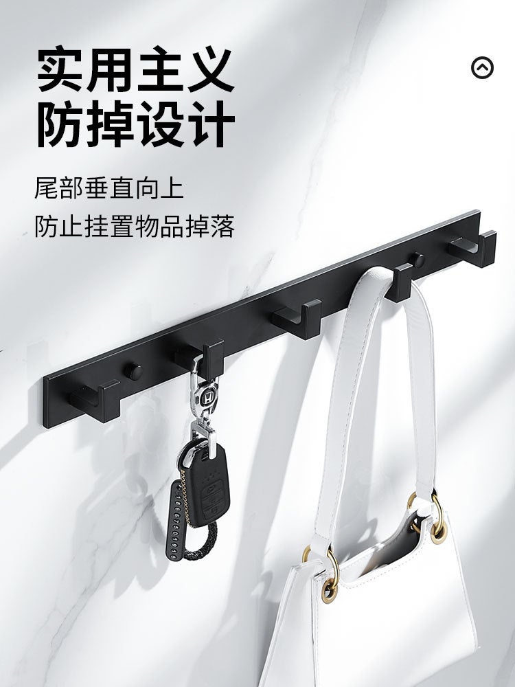 Thickened Solid Hook Punch-Free Bedroom Door Rear Row Coat Hook Space Aluminum Bathroom Wall Coat Hook - Image 3