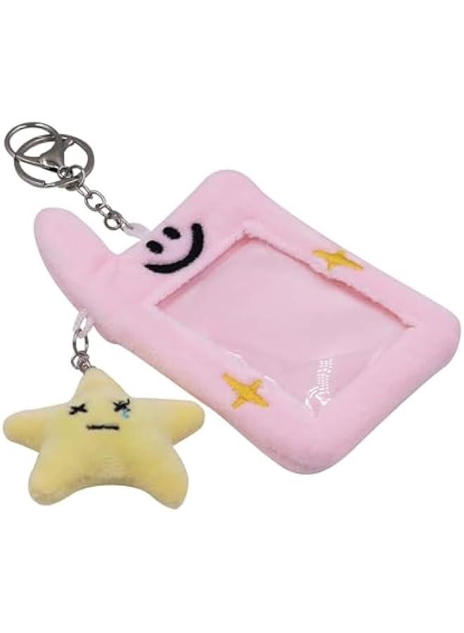 Generic Plush Card Holder Fluffy Photocard Holder Bus Card Sleeve ID Bank Credit Card Holder Protector Stationery,Smile - Image 2