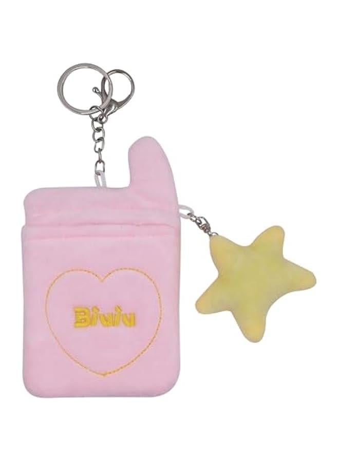 Generic Plush Card Holder Fluffy Photocard Holder Bus Card Sleeve ID Bank Credit Card Holder Protector Stationery,Smile - Image 3