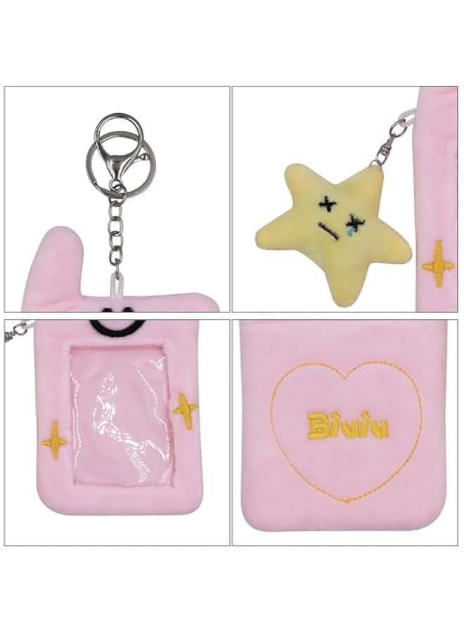 Generic Plush Card Holder Fluffy Photocard Holder Bus Card Sleeve ID Bank Credit Card Holder Protector Stationery,Smile - Image 4