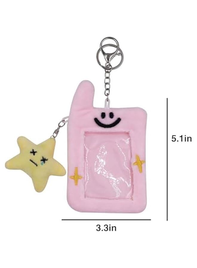 Generic Plush Card Holder Fluffy Photocard Holder Bus Card Sleeve ID Bank Credit Card Holder Protector Stationery,Smile - Image 5
