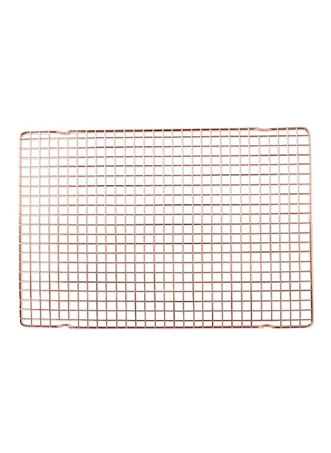Non-Stick Coated Rectangular Steel Cooling and Serving Grid Copper 0.8 x 11.5 x 16.8 Inch