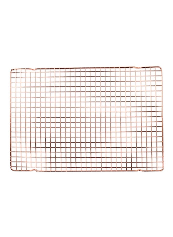 Non-Stick Coated Rectangular Steel Cooling and Serving Grid Copper 0.8 x 11.5 x 16.8 Inch