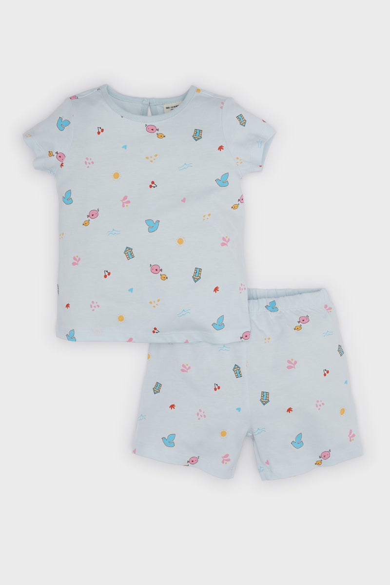DeFacto Baby Girl 2 piece Regular Fit Knitted Pyjamas  - Image 1