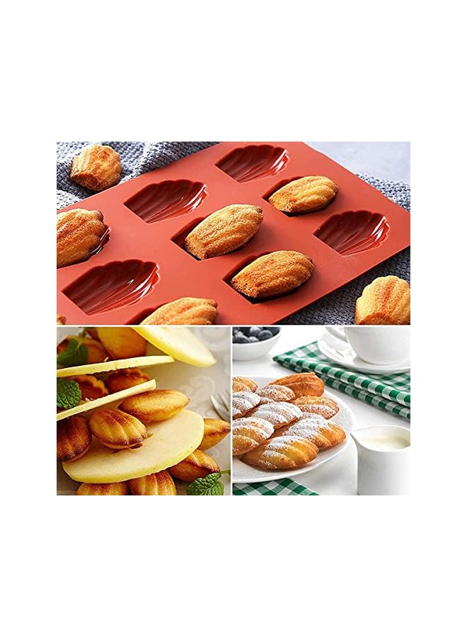 Raxoom Baking Mold 9 Cavity Homemade Seashell Cookies Chocolate Candy Cake Molds Non Stick Silicone Mold, Cake, Jelly, Pudding, Handmade Soap, Madeleine Cake, DIY Baking Tool Mould - Image 3