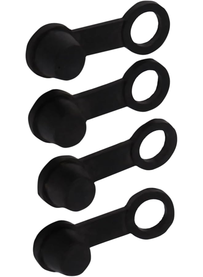 Generic Motorbike Practical Black Rubber Brake Bleed Nipple Grease Cap Dust Cover 8Mm 4Pcs Set For Car Motorcycle Repair  - Image 2