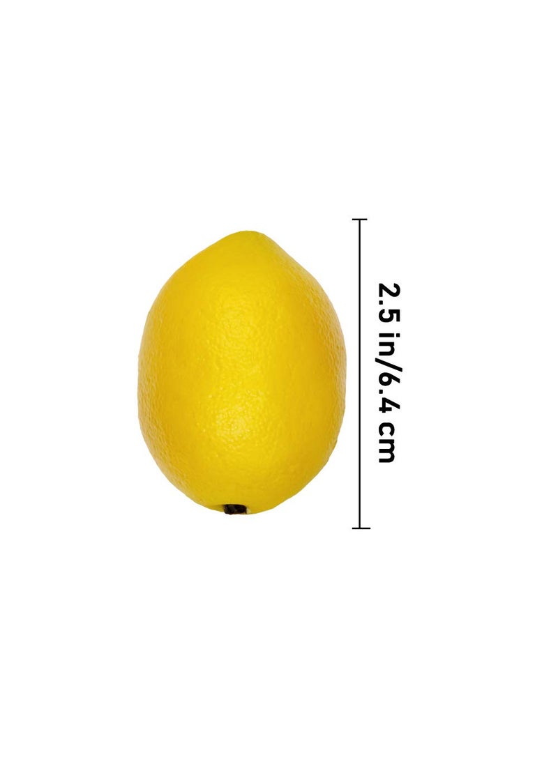 Winlyn 20 pcs Fake Lemons Decorations Faux Fruits Artificial Yellow Lemons for Lemon Wreath Garland Lemonade Party Kitchen Table Summer Spring D?cor Fruit Bowl Vase Fillers Photography Props  - Image 2